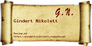 Gindert Nikolett névjegykártya